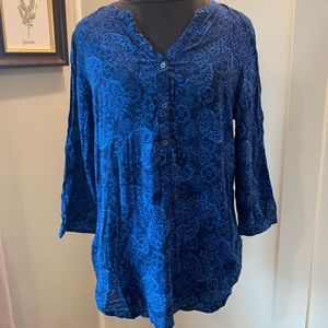 Grand & Greene Blue Paisley Top